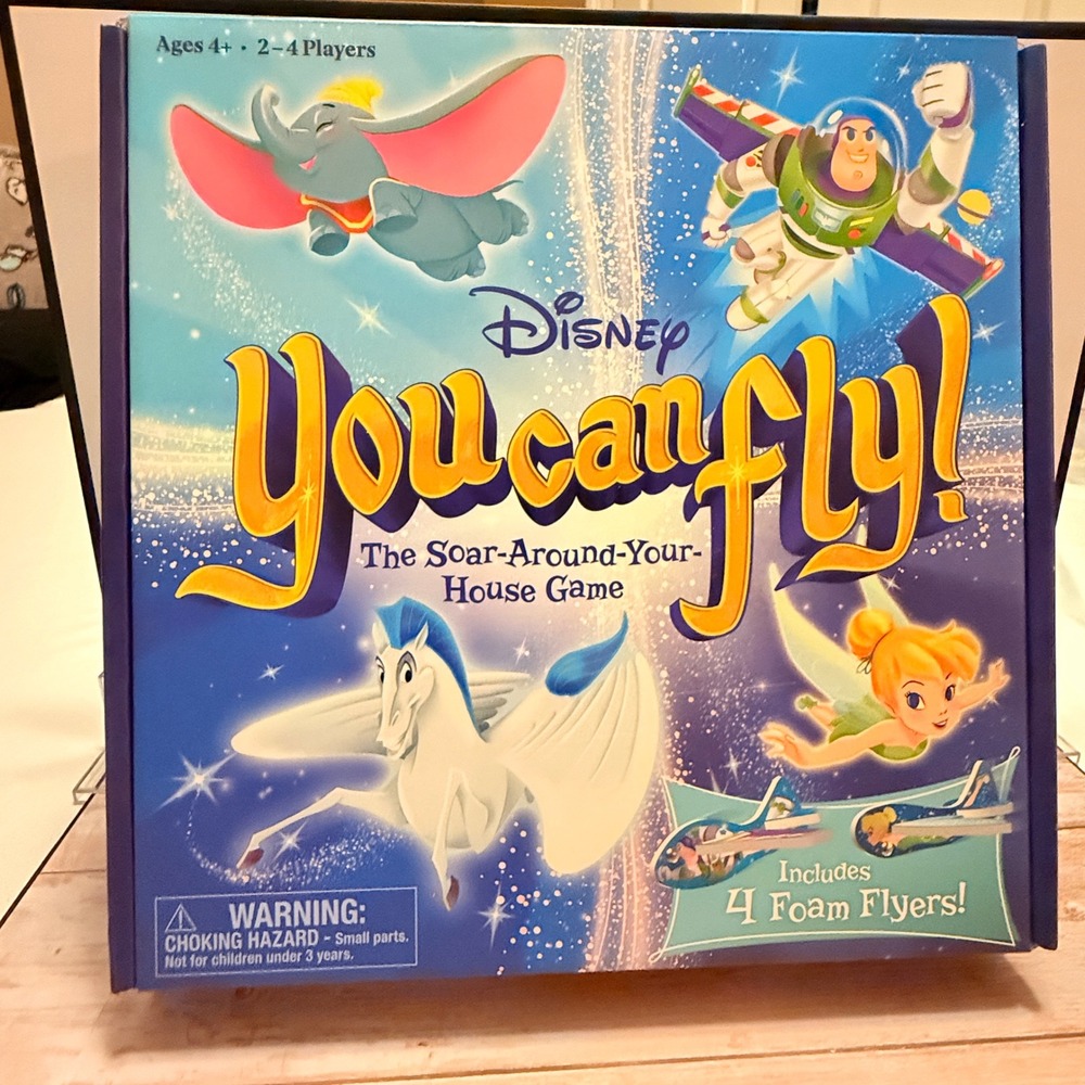 Disney You Can Fly Funko Board Game Kids OS Blue Excellent 4 Foam Flyers